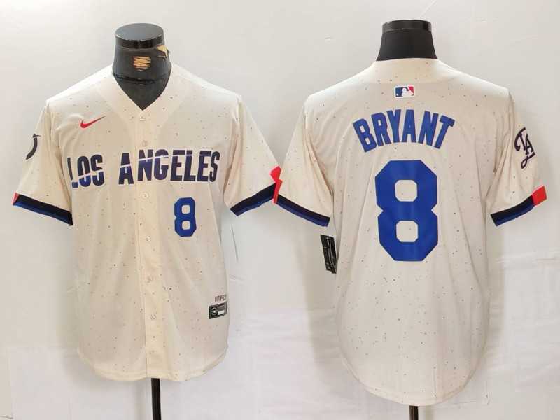 Men%27s Los Angeles Dodgers #8 Kobe Bryant Number Cream 2024 City Connect Limited Stitched Jersey->los angeles dodgers->MLB Jersey